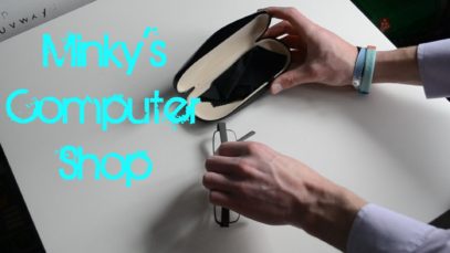 ASMR ~ Minks Computer Shop – Tracing-Close up whispering-Handmovements