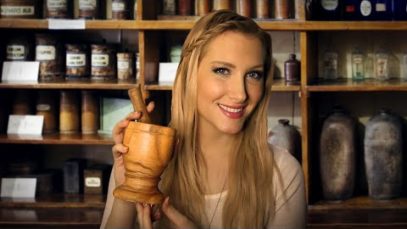 ? The Herb Shoppe ? Binaural ASMR Role Play (Mortar & Pestle, Sage Smudging, Pouring, Crinkling)