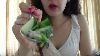 ASMR Eating Salmon and Basmati Rice and Shirazi Salad | Sexy Lady