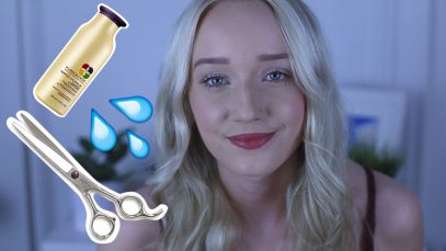 Haircut # 3 Roleplay ASMR | (Washing, Brushing + Cutting Hair)