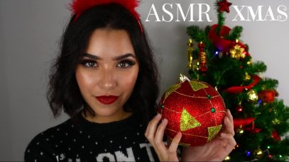 ASMR Christmas With Me! (Whispers, Tapping, Plastic sounds, Eating sounds, Song Humming…)