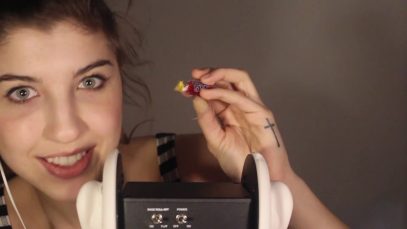 ASMR Cherry Flavored Ear Noms ~ Intense Mouth Sounds//Ear & Lollie Eating
