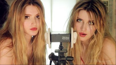 ASMR – EAR CLEANING by FUNNY TWINS! – MOUTH & KISSING Sounds  included
