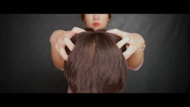 [ASMR] Hair brushing, cutting and head massage ASMR | Binaural sounds | New Camera Test