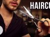 ASMR HAIRCUT ROLEPLAY | Scissors, Comb, Hair Wash, Head Massage & Male Whispering (Binaural)