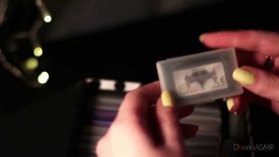 Binaural ASMR. Playing Game Boy Advance SP (Ear-to-Ear Whispering, Button Clicking, No Game Sounds)