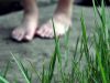 Binaural ASMR Sound Slice: Walking In Heels, Sneakers, And Bare Feet  On Pavement and Grass