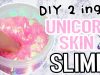 DIY Unicorn Skin SLIME! 2 Simple Ingredients Slime! Trying ASMR! NO Borax/Contact liquid/Detergent