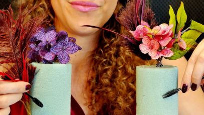 Super Intense ASMR – Mics Inside Floral Foam! Scratching, Tapping, Brushing, Binaural Sounds