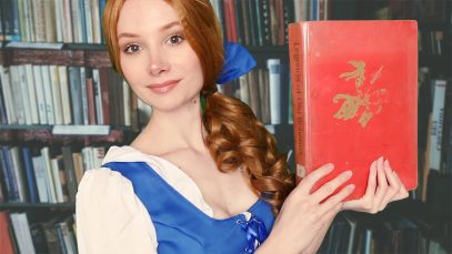 ASMR Beauty and the Beast Role Play ❤ Book sounds, Page flipping, Ear to ear whisper, Reading