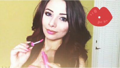 ASMR Binaural Ear to Ear Whisper Lipgloss Try On With Mouth and Kissing Sounds