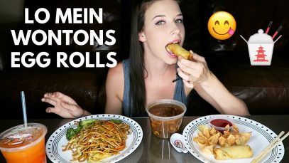 ASMR Chinese Food | CRUNCHY Wontons and Lo Mein (eating sounds)