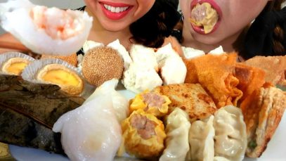 ASMR: DIM SUM Mukbang 먹방 Chinese Dumplings, Fried Wonton 腐皮卷 Yum Cha