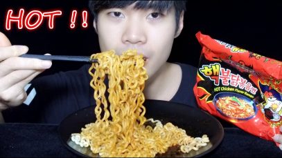 ASMR Eating spicy korean noodle challenge 2x ! !