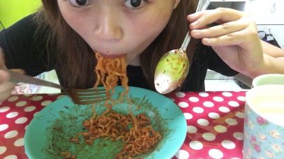 ASMR Korean fire noodles+ salted egg tangyuan?