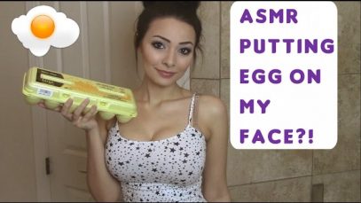 ASMR PUTTING EGG ON MY FACE?! (Ear to Ear Binaural Whispering, Repeating Words)