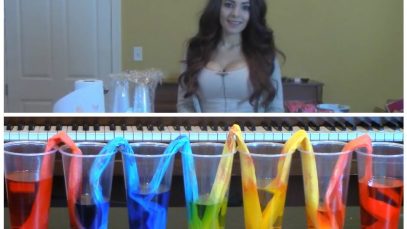 ASMR Rainbow Paper Water Bridge Experiment (Softly Spoken, Nail Tapping, Water Sounds)