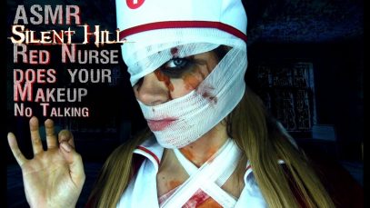 ASMR Silent Hill – Red Nurse Does Your Makeup (No Talking)