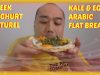 Eat With Me: Asmr Eggs & Kale Arabic Flat Bread, Greek Yoghurt Naturel (Eating Sounds)