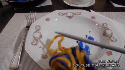Eating paint and brushes!! Kluna Tik Dinner #29 | ASMR eating sounds no talk Bob Ross