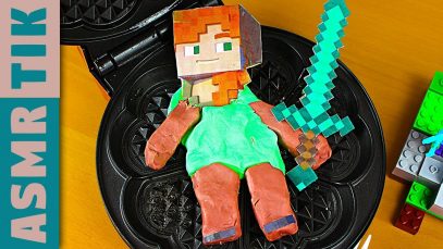 Experiment WAFFLE IRON vs MINECRAFT ALEX! Eating Pla-Doh & Lego for Dinner! ASMR Compilation!