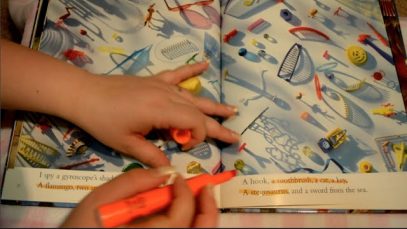 Sleepy Sounds and Triggers. Eye Spy ASMR- Tracing, Whispering, Page flipping and more