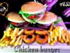 تحدي اكل3 بركر دجاج بالجبنه مع حلقات البصل المقرمشه?Chicken BURGER challenge(ASMR)