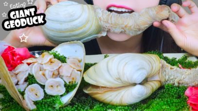 ASMR 3 OF GIANT GEODUCK (SASHIMI X GEODUCK MUSHROOM SOUP) EATING SOUNDS | LINH-ASMR