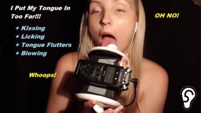 ASMR 3Dio Ear Licking + Ear Blowing + Ear Kissing + Tongue Fluttering