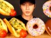 ASMR 7-ELEVEN CHEESY HOT DOGS & DONUTS MUKBANG (No Talking) EATING SOUNDS | Zach Choi ASMR