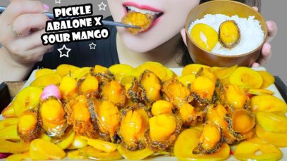 ASMR ABALONES MARINATED IN CALAMANSI FISH SAUCE AND GREEN MANGO,  EATING SOUNDS | LINH-ASMR