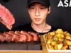 ASMR AMERICAN WAGYU & FRIED POTATOES MUKBANG (No Talking) COOKING & EATING SOUNDS | Zach Choi ASMR