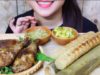 ASMR Bamboo rice and roasted chicken drumsticks EATING SOUNDS | LINH-ASMR