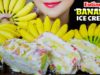 ASMR BANANA ICE CREAM CRUNCHY ICE EATING SOUND | LINH-ASMR