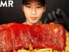 ASMR BBQ RIBS & GARLIC FRIES MUKBANG (No Talking) COOKING & EATING SOUNDS | Zach Choi ASMR