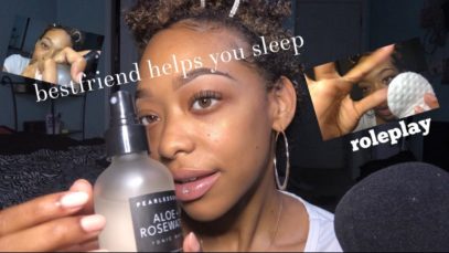 ASMR | Bestfriend helps you sleep ? ROLEPLAY | (Personal Attention , relaxing facial)