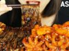 ASMR BLACK BEAN ENOKI MUSHROOM + SPICY OCTOPUS RICE CAKE (EATING SOUNDS) 짜장팽이버섯과 매콤한 주꾸미떡볶이 MUKBANG