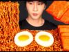 ASMR BLACK BEAN FIRE NOODLES & SPAM MUKBANG (No Talking) COOKING & EATING SOUNDS | Zach Choi ASMR