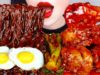 ASMR BLACK BEAN NOODLES, SPICY CHICKEN, KIMCHI (RECIPE) NO TALKING EATING & COOKING SOUNDS MUKBANG