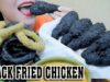 ASMR BLACK FRIED CHICKEN + BLACK FRIED ONION RINGS , CRUNCHY EATING SOUNDS | LINH-ASMR