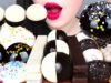 ASMR BLACK&WHITE DESSERT 블랙앤화이트 디저트 JELLY, CREAM PUFF, TAPIOCA PEARLS, GALAXY CANDY EATING MUKBANG