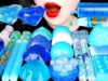 ASMR BLUE DESSERTS *스노볼 마시멜로우, 닉클립 왁스병, 보석젤리 JUICY DROP, NIK-L-NIP WAX BOTTLE EATING SOUNDS 먹방