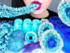 ASMR BLUE FOOD 파란색 디저트 먹방 EDIBLE JELLO CUPS, GEODE CRYSTAL 보석원석, 로프젤리, 지구젤리 EATING SOUNDS MUKBANG