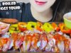 ASMR BOILED EGGS SQUID X BELL PEPPER X SPICY SAUCE EATING SOUNDS | LINH-ASMR