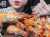 ASMR BOILED FRESHWATER PRAWNS AND KIMCHI EATING SOUNDS | LINH-ASMR 먹방 mukbang
