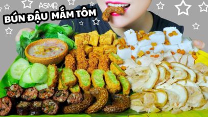 ASMR BÚN ĐẬU MẮM TÔM | VERMICELLI X NOODLE WITH FRIED TOFU & SHRIMP PASTE | EATING SOUND | LINH-ASMR