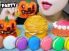 ASMR CAKE PARTY (HALLOWEEN PUMPKIN , PINK SUN , APPLE TART, MACARON) EATING SOUND | LINH-ASMR