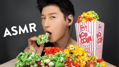 *ASMR* CANDIED RAINBOW POPCORN (No Talking) Extreme Crunchy Eating Sounds | Zach Choi ASMR