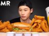 ASMR Carl’s Jr Onion Rings & Chicken Tenders & Spicy Chicken Sandwich (No Talking) | Zach Choi ASMR