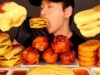 ASMR CHEESY BBQ CHICKEN & TRIPLE CHEESEBURGERS & HASH BROWNS (No Talking) EATING SOUNDS